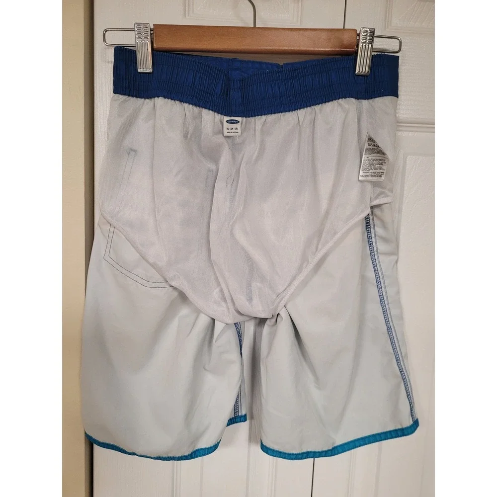 Old Navy Boys Blue Ombre‎ Striped Swim Trunks/Board Shorts Size XL 14-16